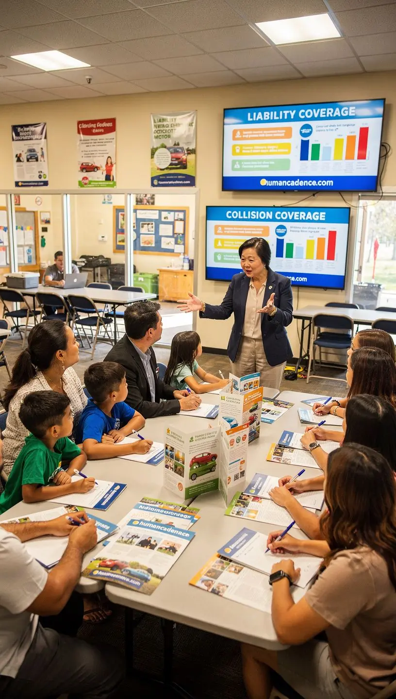 Wizualizacja samochodu z oznaczeniem ubezpieczenia od odpowiedzialności cywilnej.