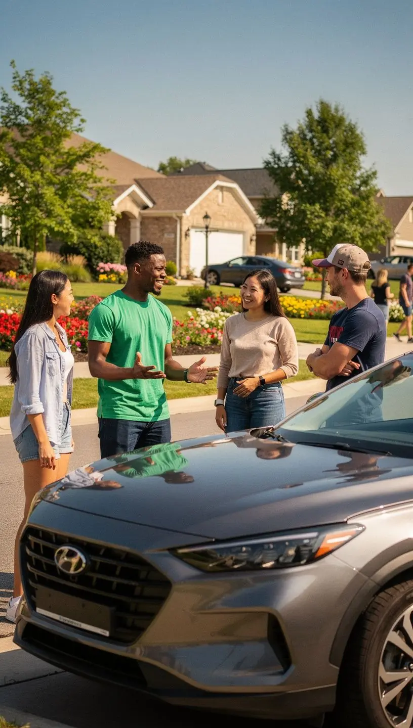 Mężczyzna przeglądający dokumenty ubezpieczeniowe w swoim domu, z uśmiechem na twarzy.